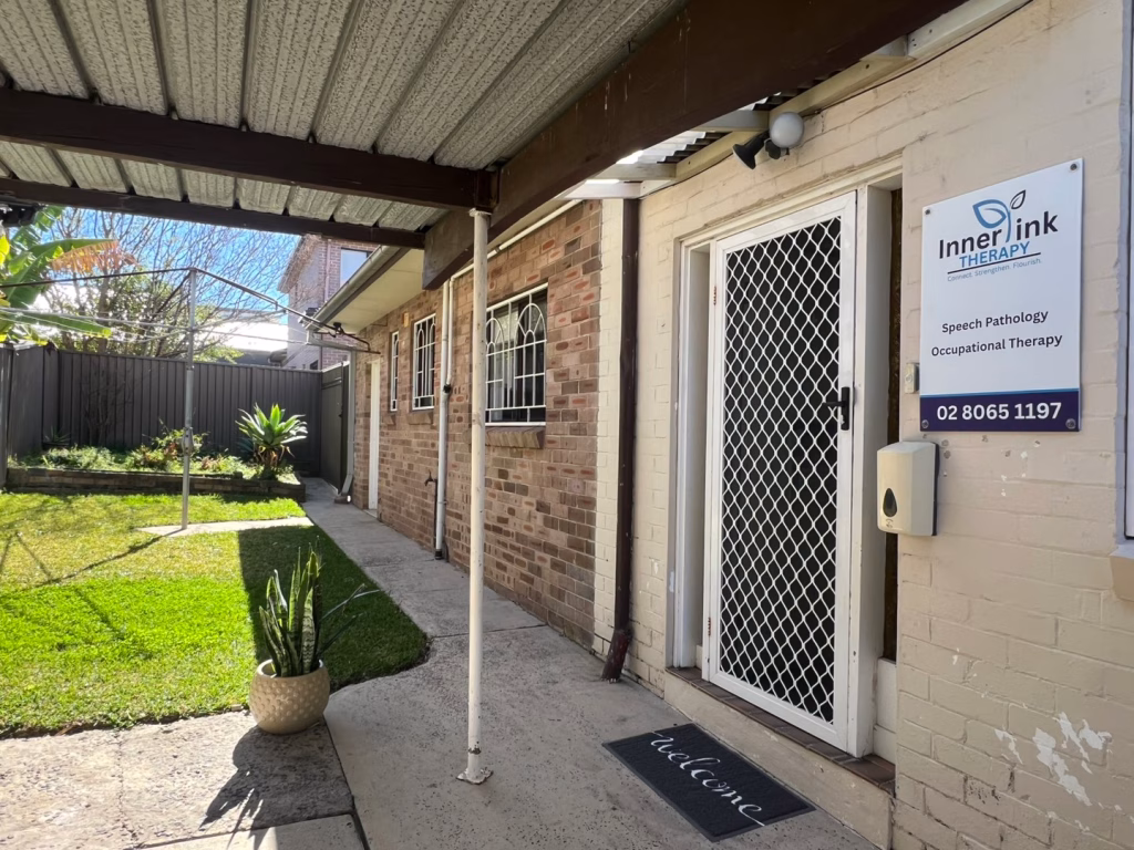 A welcoming entrance to Innerlink Therapy — designed to feel comfortable and more like home than a traditional clinic.