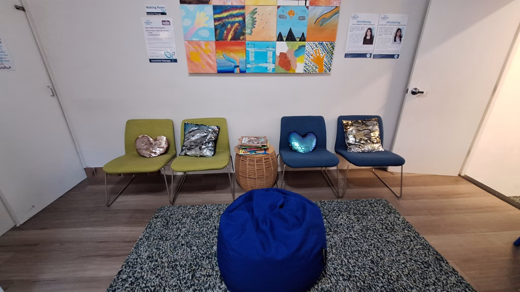 Waiting room seating at Innerlink Therapy's Belmore clinic near Canterbury